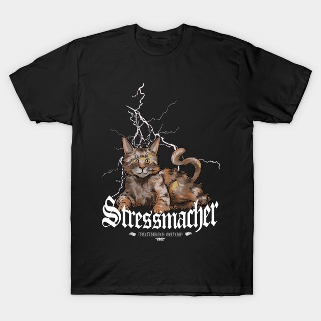 Stressmacher Katze Mainecoon Maine coon T-Shirt by design-lab-berlin